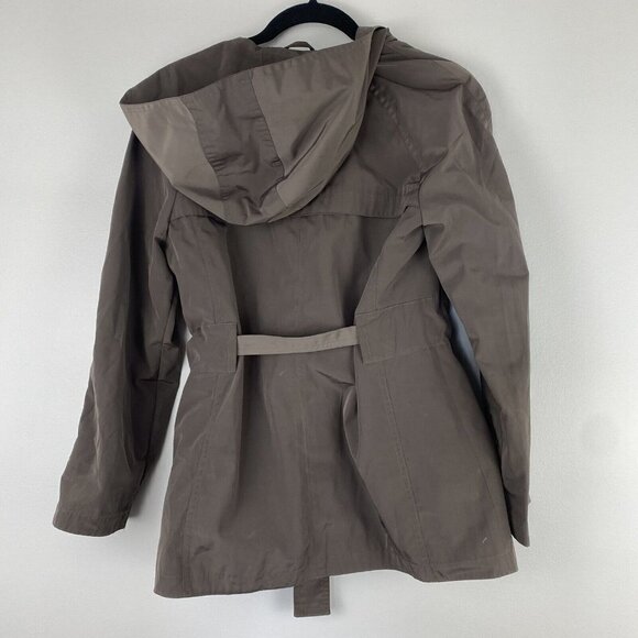 Michael Michael Kors Women's Trench Rain Coat Size S Petite Olive Green Belted - Picture 5 of 10